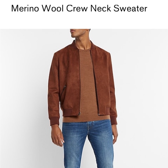 Nwt - express merino wool crew neck sweater size xxl color coffee bean - Picture 6 of 11